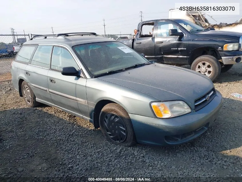 2001 Subaru Legacy L VIN: 4S3BH635816303070 Lot: 40049485