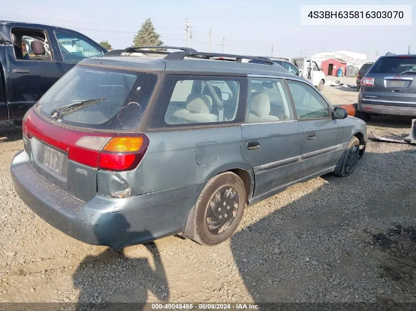 2001 Subaru Legacy L VIN: 4S3BH635816303070 Lot: 40049485