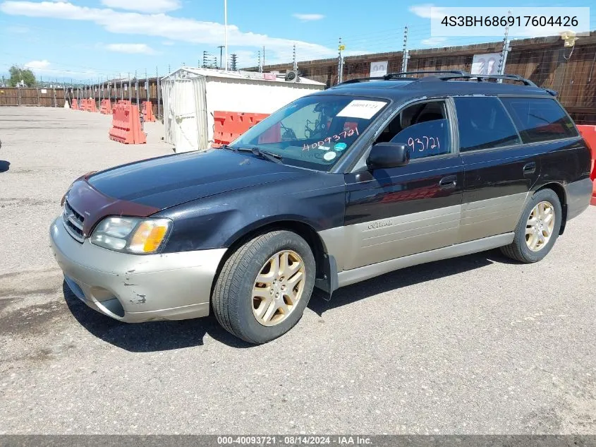 2001 Subaru Legacy Outback Limited VIN: 4S3BH686917604426 Lot: 40093721