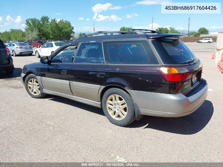 2001 Subaru Legacy Outback Limited VIN: 4S3BH686917604426 Lot: 40093721