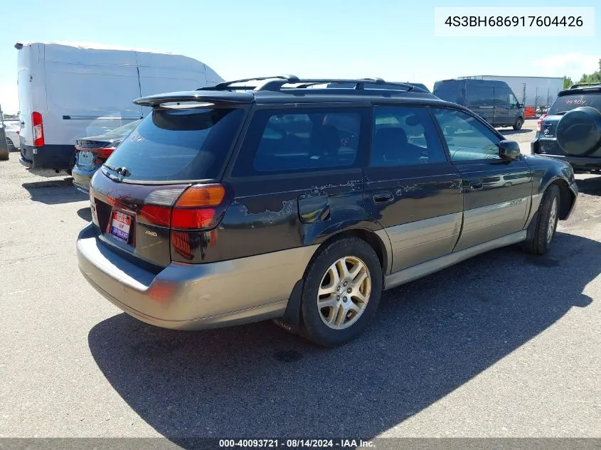 2001 Subaru Legacy Outback Limited VIN: 4S3BH686917604426 Lot: 40093721