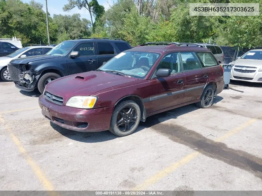 2001 Subaru Legacy L VIN: 4S3BH635217303625 Lot: 40191138