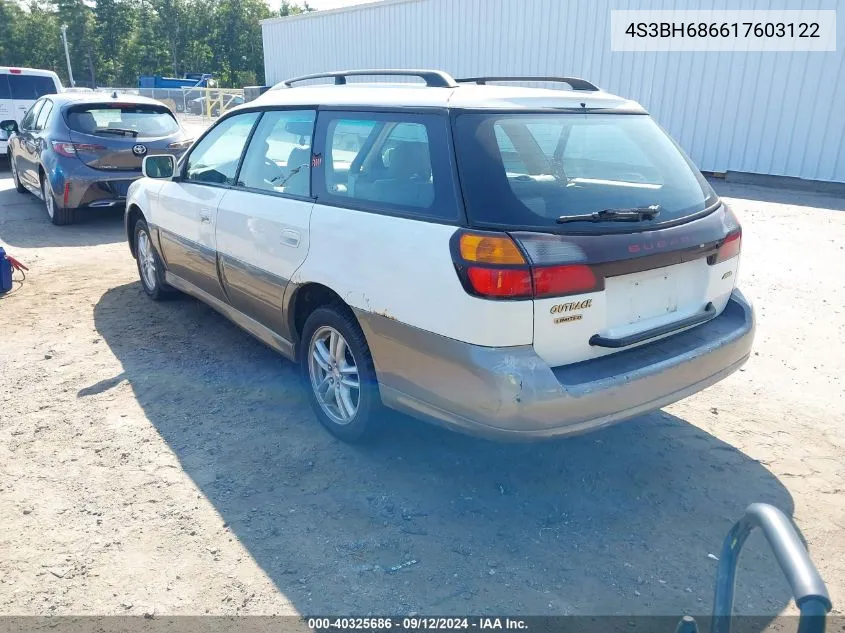 2001 Subaru Legacy Outback Limited VIN: 4S3BH686617603122 Lot: 40325686