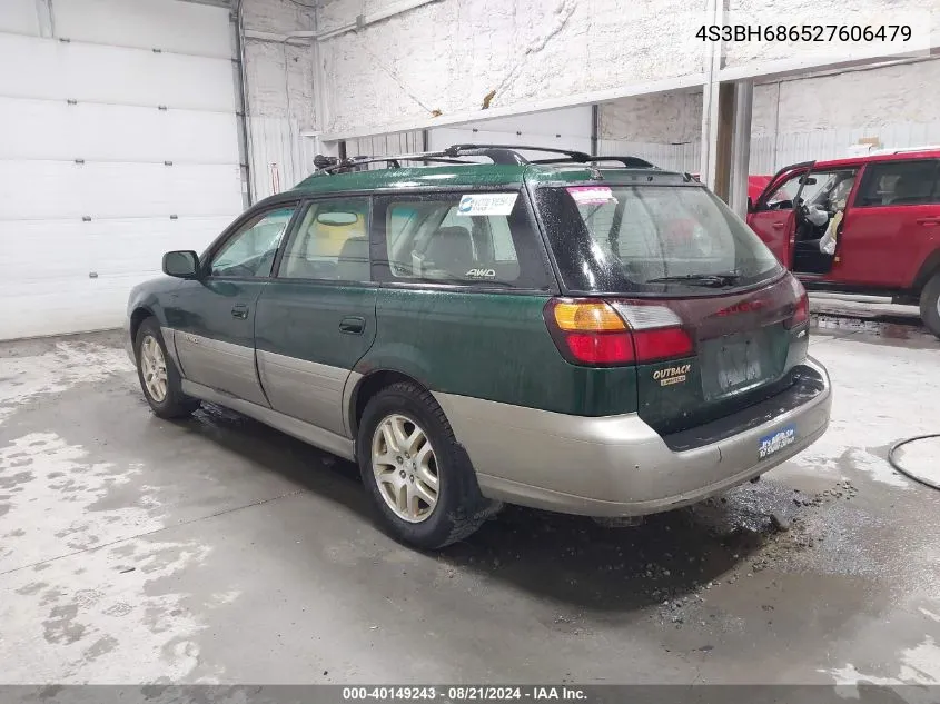 2002 Subaru Legacy Outback Limited VIN: 4S3BH686527606479 Lot: 40149243