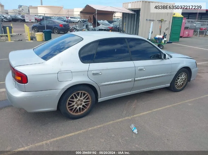 2003 Subaru Legacy L/L W/Special Edition Package VIN: 4S3BE635037217239 Lot: 39458192