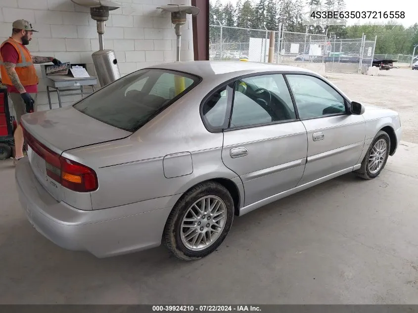 2003 Subaru Legacy VIN: 4S3BE635037216558 Lot: 39924210