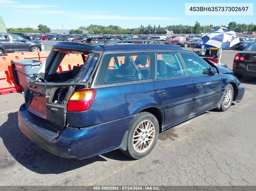 2003 Subaru Legacy L/L W/Special Edition Package/Outback VIN: 4S3BH635737302697 Lot: 39925983