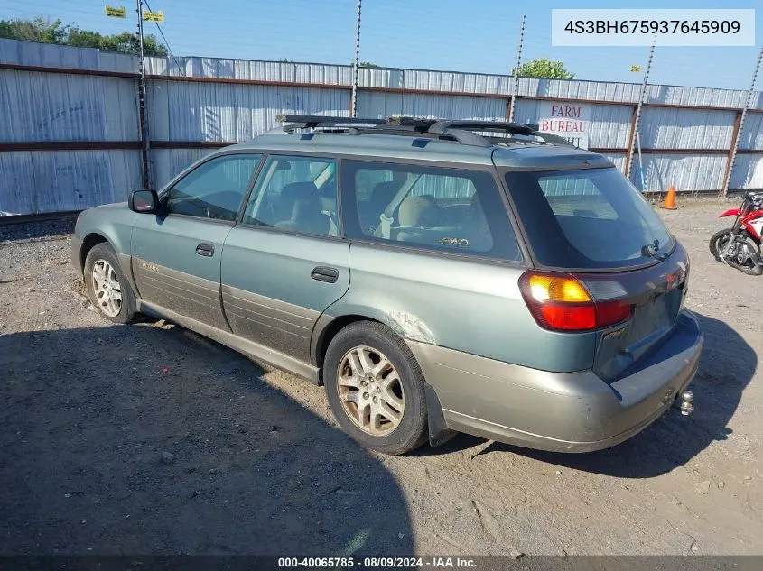 2003 Subaru Legacy Outback Awp VIN: 4S3BH675937645909 Lot: 40065785