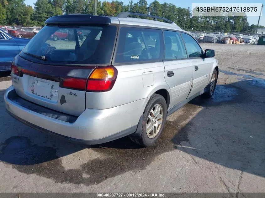 2004 Subaru Legacy Outback Awp VIN: 4S3BH675247618875 Lot: 40237727