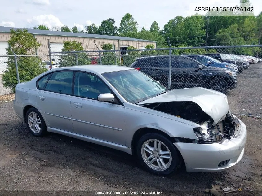 2005 Subaru Legacy 2.5I VIN: 4S3BL616556226142 Lot: 39500300