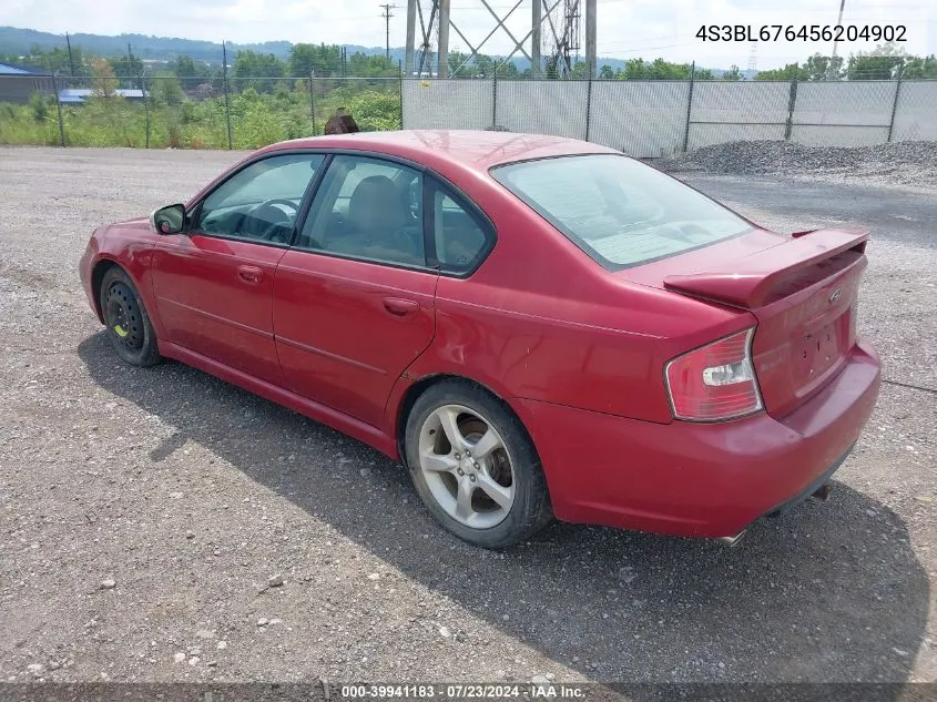 2005 Subaru Legacy 2.5Gt Limited VIN: 4S3BL676456204902 Lot: 39941183