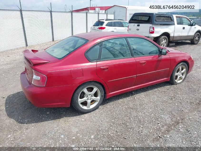 2005 Subaru Legacy 2.5Gt Limited VIN: 4S3BL676456204902 Lot: 39941183