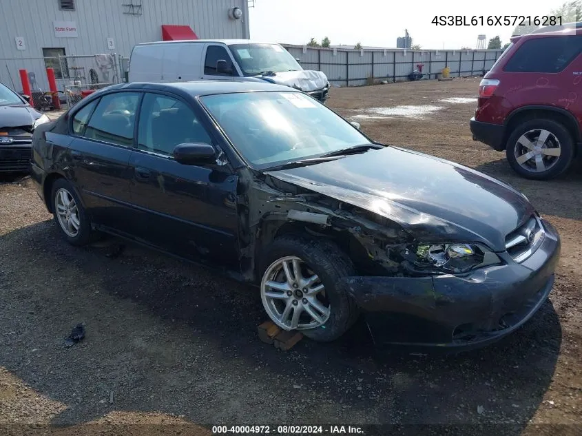 2005 Subaru Legacy 2.5I VIN: 4S3BL616X57216281 Lot: 40004972