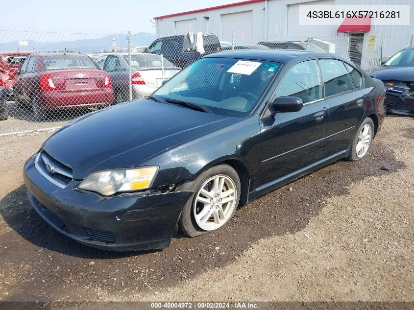 2005 Subaru Legacy 2.5I VIN: 4S3BL616X57216281 Lot: 40004972