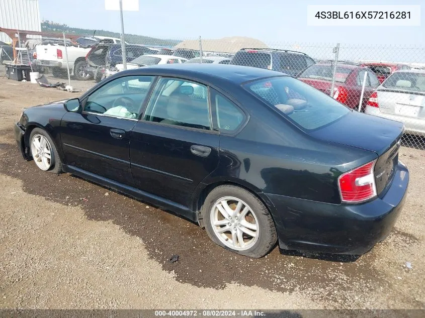 2005 Subaru Legacy 2.5I VIN: 4S3BL616X57216281 Lot: 40004972