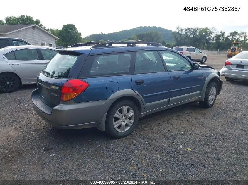 2005 Subaru Legacy Outback 2.5I VIN: 4S4BP61C757352857 Lot: 40099905