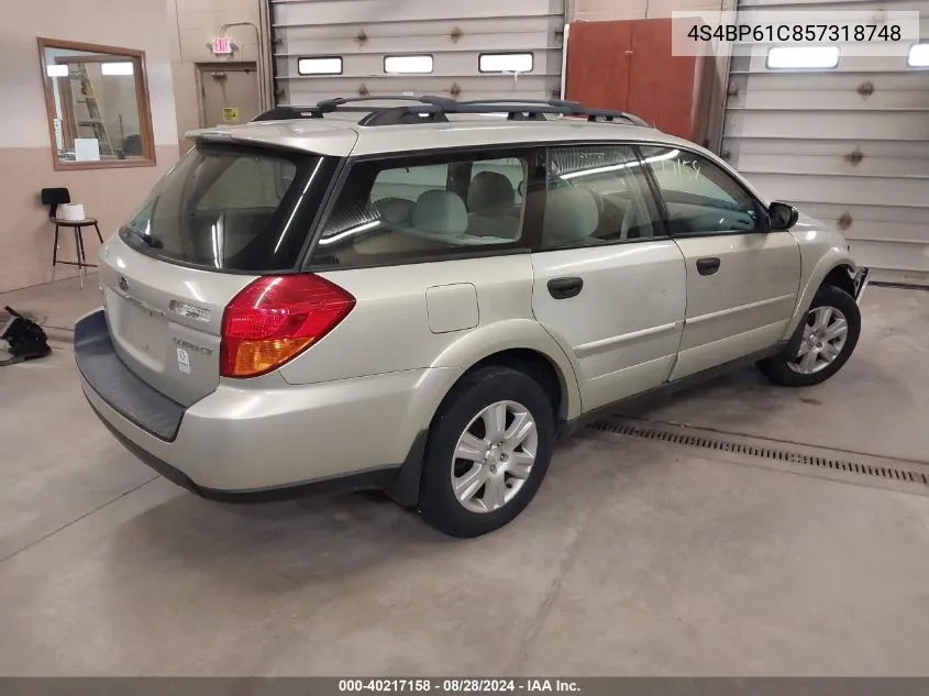 4S4BP61C857318748 2005 Subaru Outback 2.5I