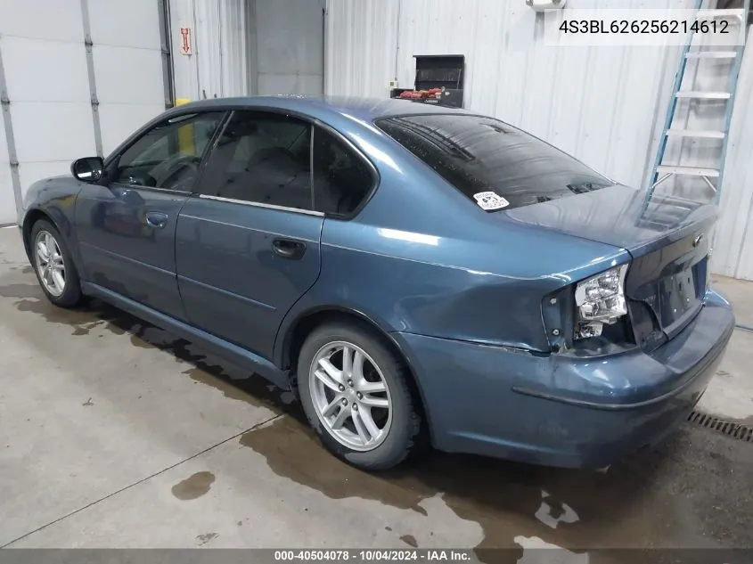 2005 Subaru Legacy 2.5I Limited VIN: 4S3BL626256214612 Lot: 40504078