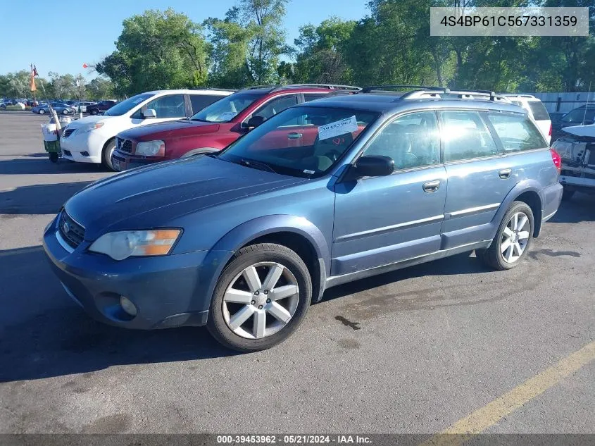 2006 Subaru Legacy Outback 2.5I VIN: 4S4BP61C567331359 Lot: 39453962