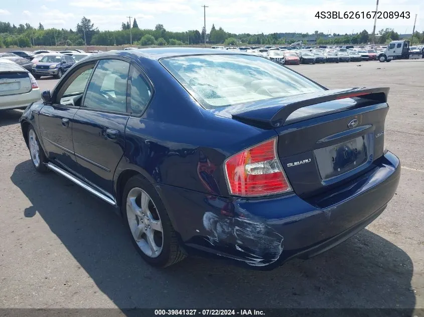 2006 Subaru Legacy 2.5I/2.5I Limited VIN: 4S3BL626167208943 Lot: 39841327