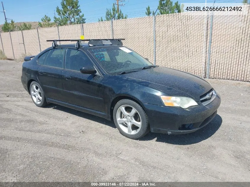 2006 Subaru Legacy 2.5I VIN: 4S3BL626666212492 Lot: 39923146