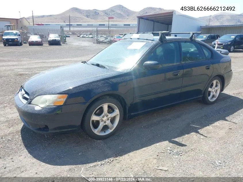 2006 Subaru Legacy 2.5I VIN: 4S3BL626666212492 Lot: 39923146