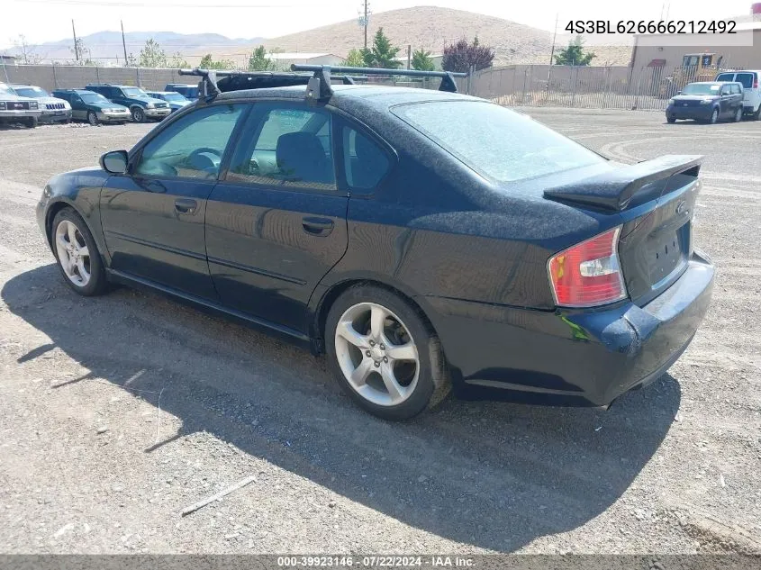 2006 Subaru Legacy 2.5I VIN: 4S3BL626666212492 Lot: 39923146