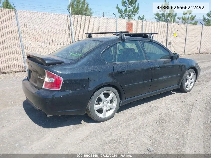 2006 Subaru Legacy 2.5I VIN: 4S3BL626666212492 Lot: 39923146