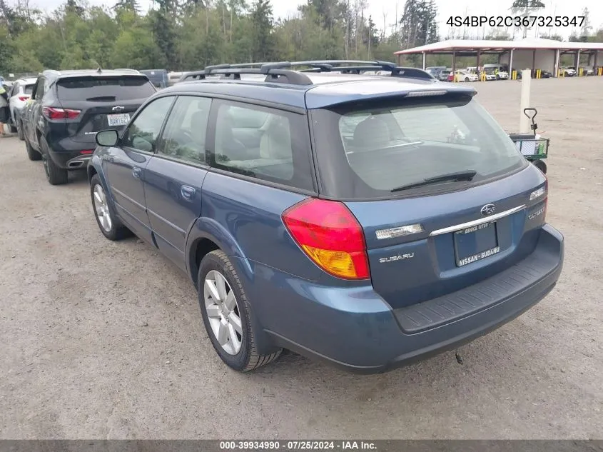 4S4BP62C367325347 2006 Subaru Legacy Outback 2.5I Limited