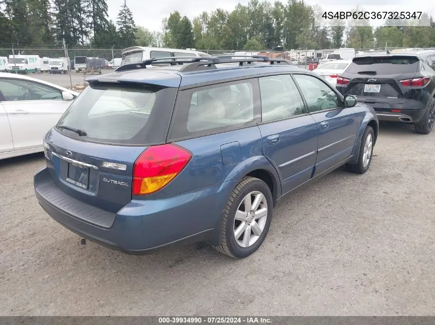 2006 Subaru Legacy Outback 2.5I Limited VIN: 4S4BP62C367325347 Lot: 39934990