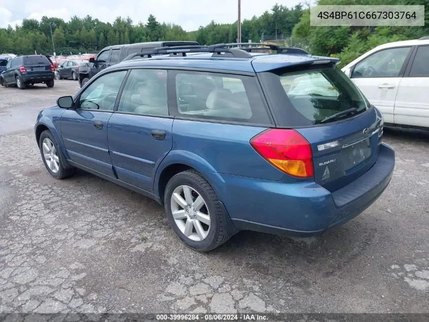 2006 Subaru Legacy Outback 2.5I VIN: 4S4BP61C667303764 Lot: 39996284