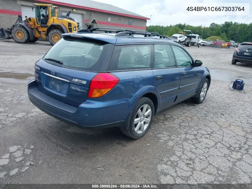 2006 Subaru Legacy Outback 2.5I VIN: 4S4BP61C667303764 Lot: 39996284