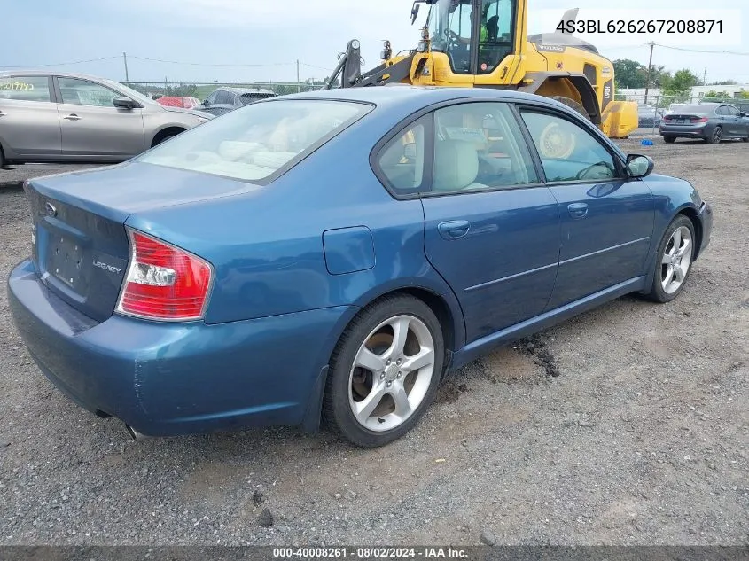 2006 Subaru Legacy 2.5I/2.5I Limited VIN: 4S3BL626267208871 Lot: 40008261