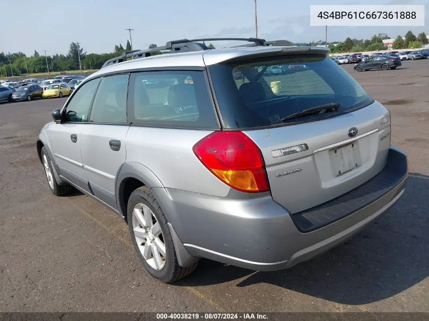 4S4BP61C667361888 2006 Subaru Legacy Outback 2.5I