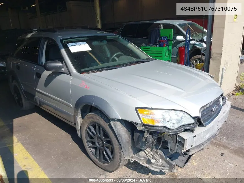 2006 Subaru Outback 2.5I VIN: 4S4BP61C767310075 Lot: 40054593