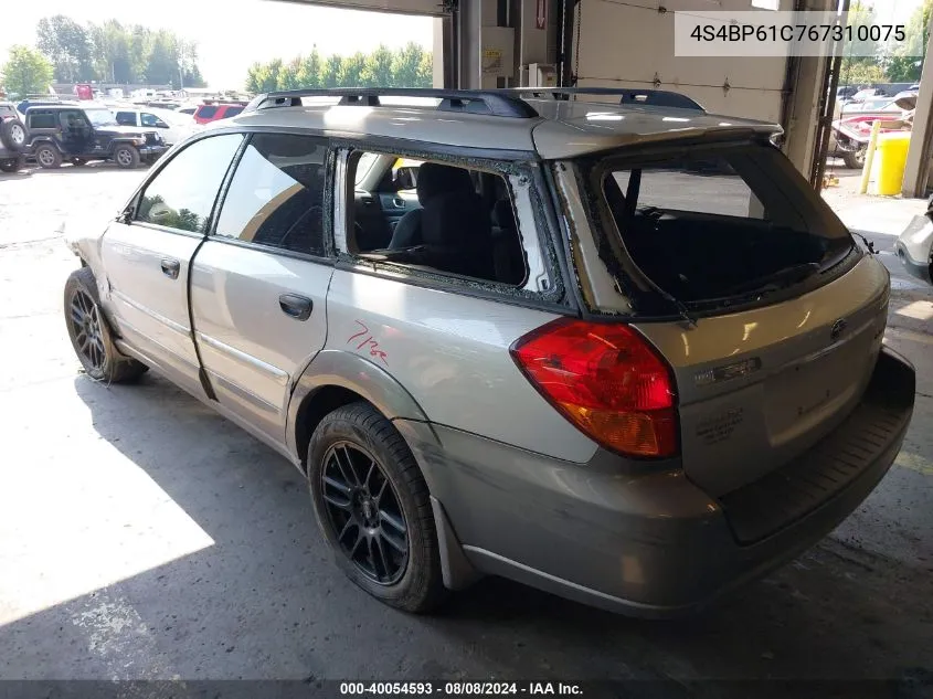 4S4BP61C767310075 2006 Subaru Outback 2.5I