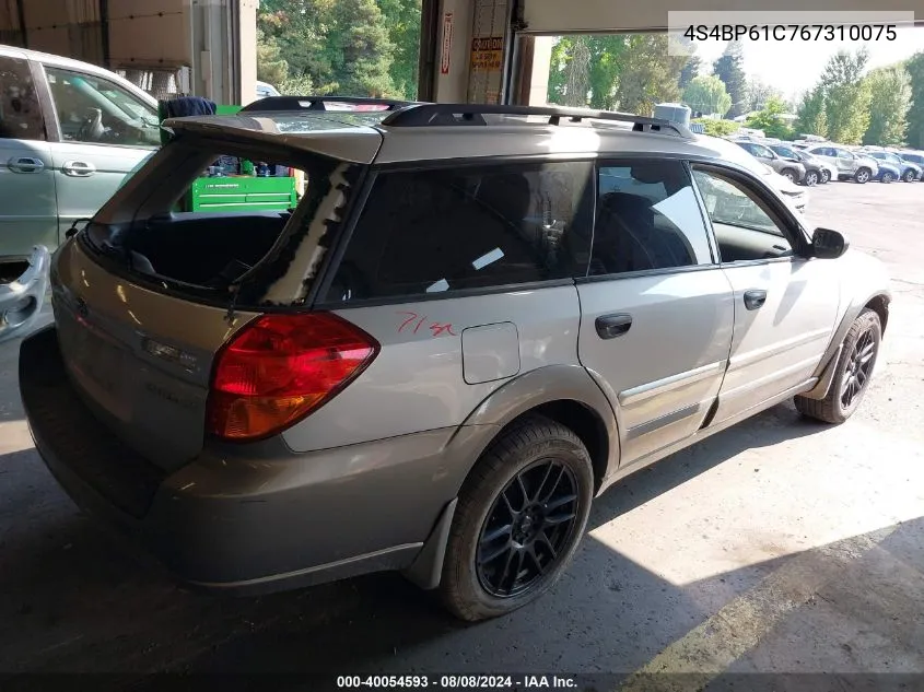 2006 Subaru Outback 2.5I VIN: 4S4BP61C767310075 Lot: 40054593