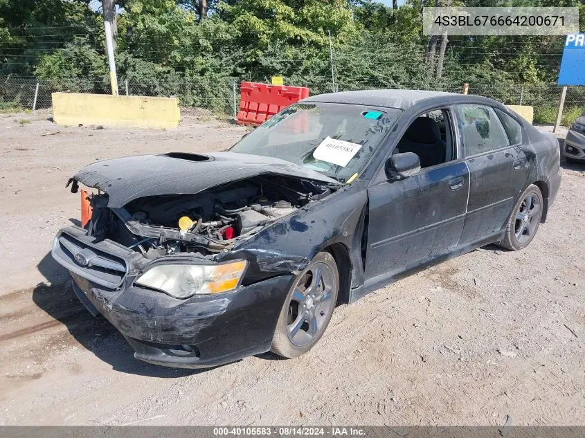 2006 Subaru Legacy 2.5Gt Limited/2.5Gt Spec.b VIN: 4S3BL676664200671 Lot: 40105583