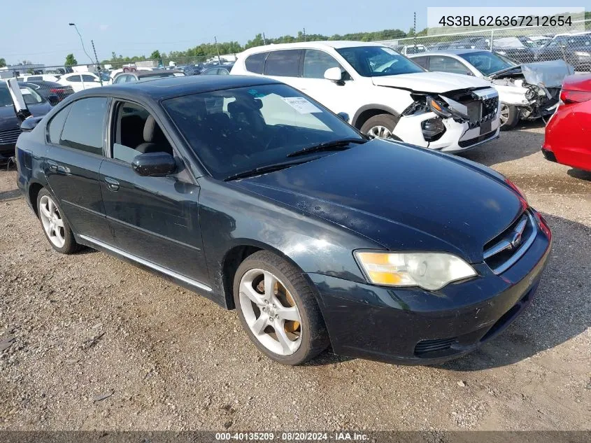 2006 Subaru Legacy 2.5I VIN: 4S3BL626367212654 Lot: 40135209