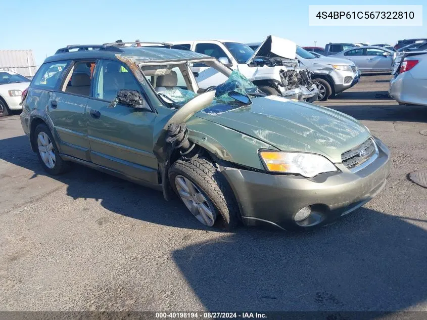 2006 Subaru Outback 2.5I VIN: 4S4BP61C567322810 Lot: 40198194