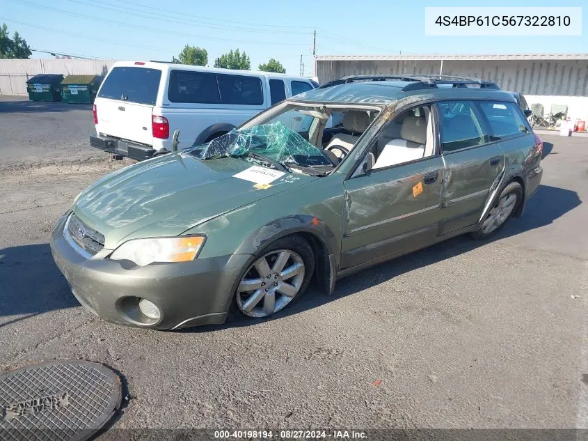 4S4BP61C567322810 2006 Subaru Outback 2.5I