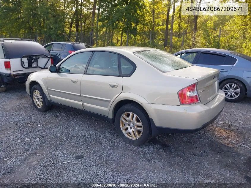 2006 Subaru Legacy 2.5I/2.5I Limited VIN: 4S4BL62C867209671 Lot: 40200616