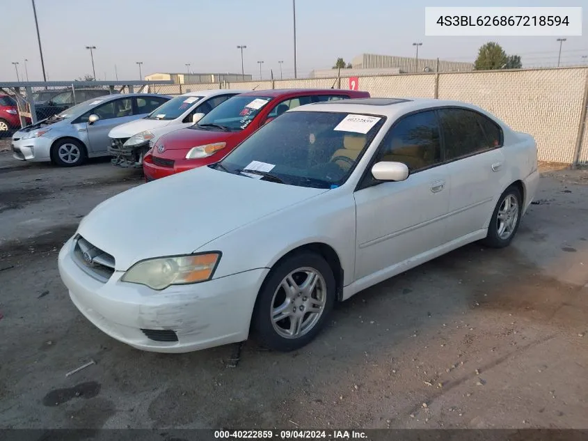 4S3BL626867218594 2006 Subaru Legacy 2.5I