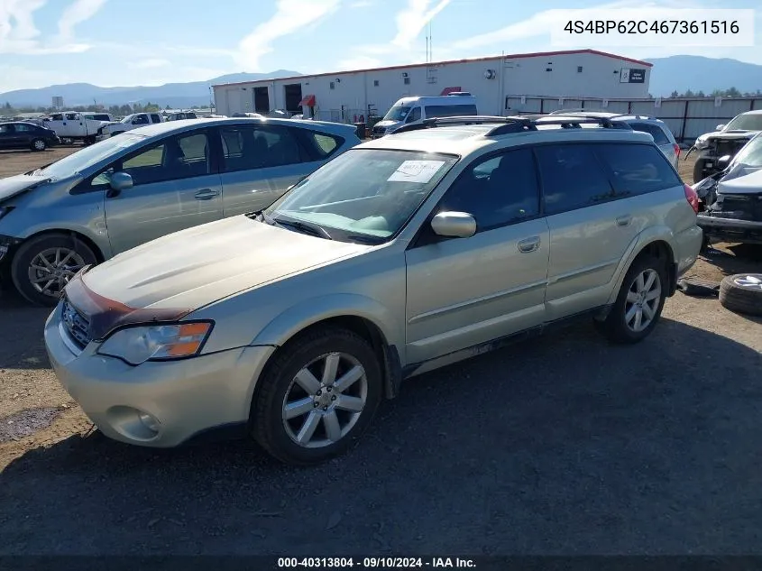 4S4BP62C467361516 2006 Subaru Legacy Outback 2.5I Limited