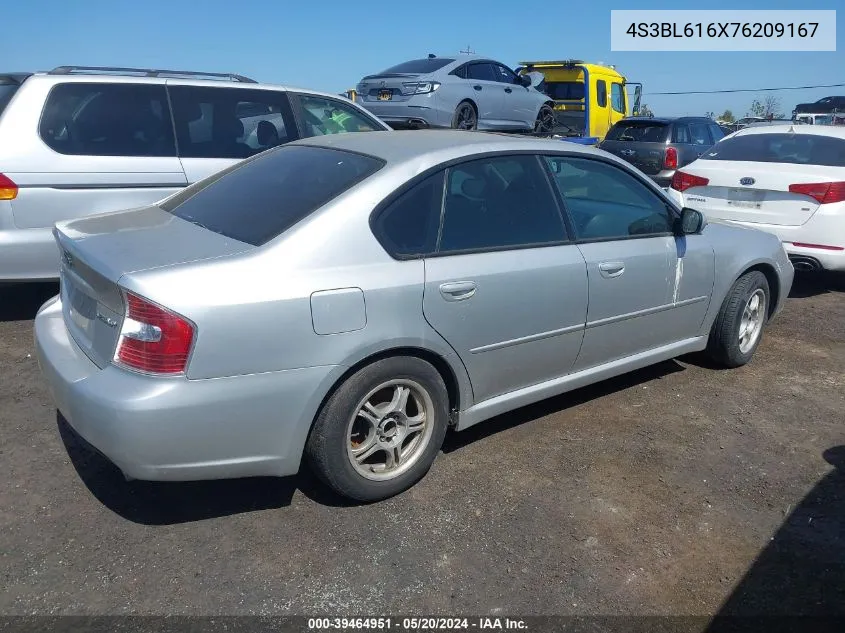 2007 Subaru Legacy 2.5I VIN: 4S3BL616X76209167 Lot: 39464951