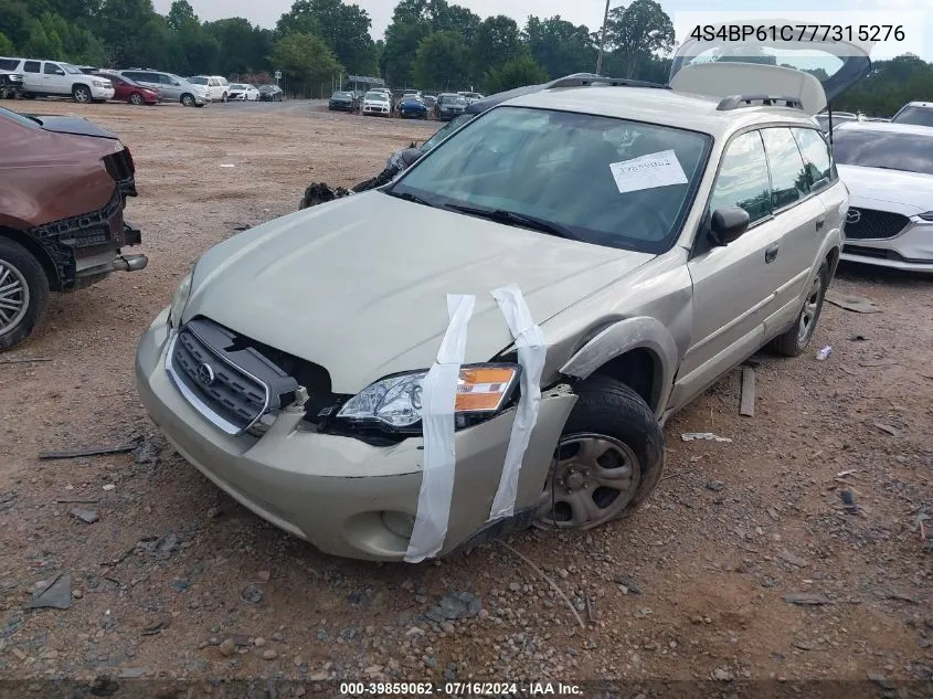 4S4BP61C777315276 2007 Subaru Outback 2.5I Basic