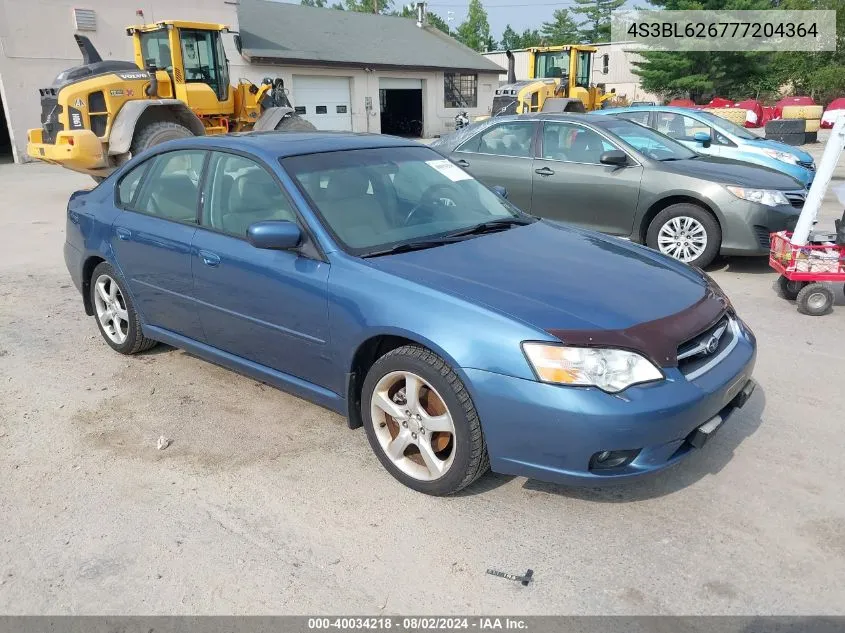 4S3BL626777204364 2007 Subaru Legacy 2.5I Limited