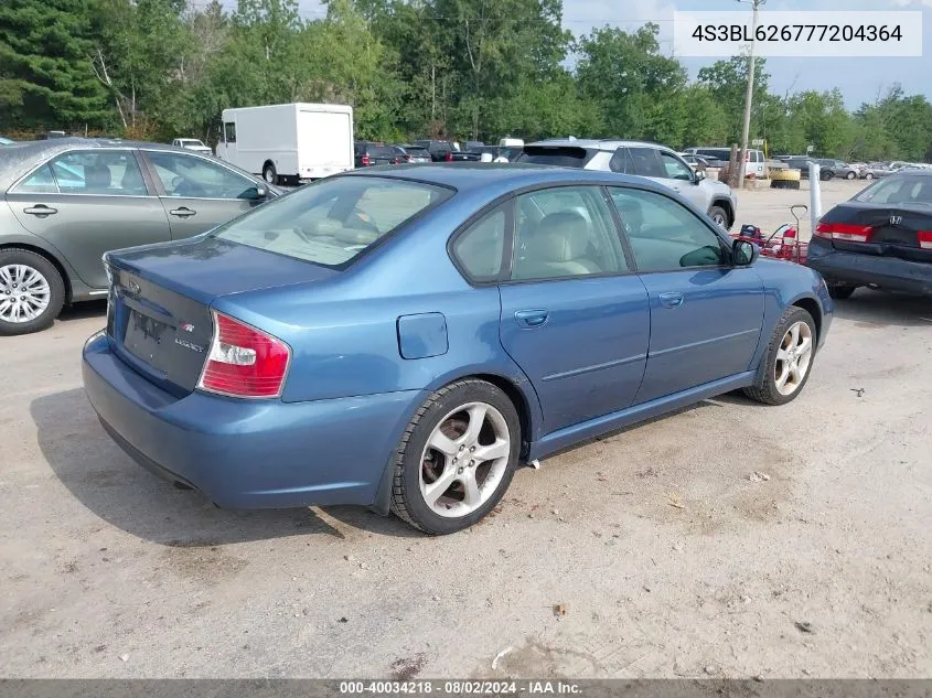 4S3BL626777204364 2007 Subaru Legacy 2.5I Limited