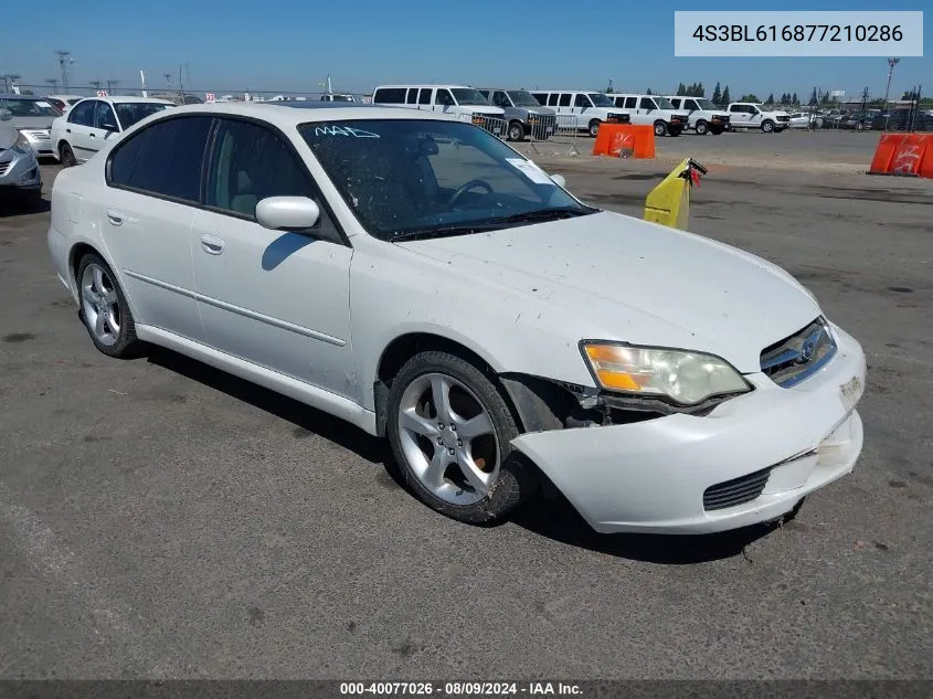 4S3BL616877210286 2007 Subaru Legacy 2.5I