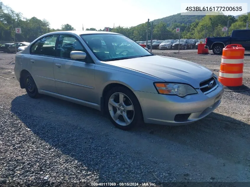 4S3BL616177200635 2007 Subaru Legacy 2.5I